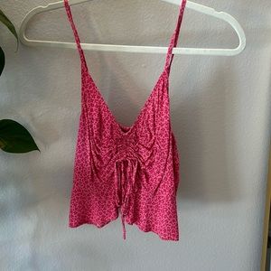 Pink floral tank top